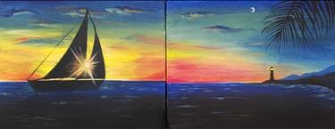 Sails in the Sunset Partner Painting - Paint Nite event in Peoria, AZ