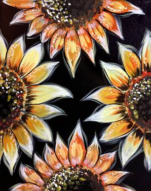 "Four Sunflowers" — Painting
