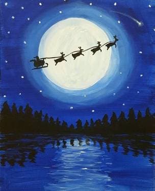 Christmas Moonlight - Paint and sip event at Kendall's Brasserie in LOS ANGELES, CA - PaintNite.com