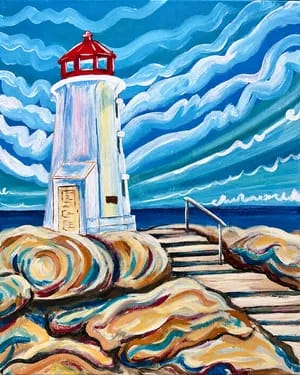 Paint Nite @ Moose Hunt Club THURSDAYS! Peggy's Cove Lighthouse — Painting