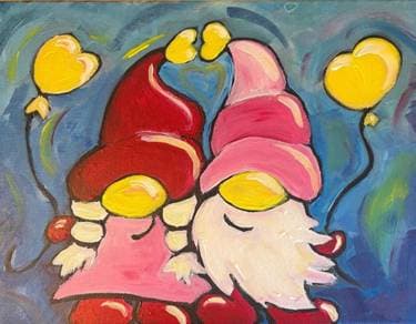 Valentine Gnome Couple - Paint Nite event in Sonoma, CA