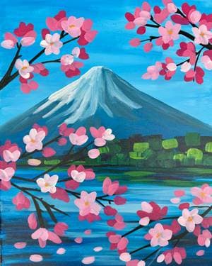 Fuji Cherry Blossoms - Paint and sip event at Diana's Oyster Bar - Markham in Markham, ON - PaintNite.com