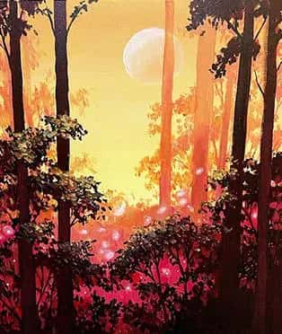 Sunset Mist Forest