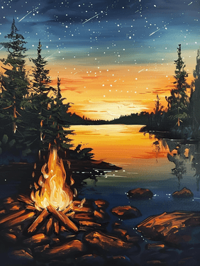 Cozy Sunset Campfire - Paint Nite event in Richmond Hill, ON