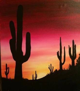 Cactus Sunset 1 — Painting