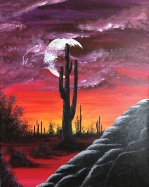 On A Dark Desert Highway - GINZA Gold Canyon — Painting