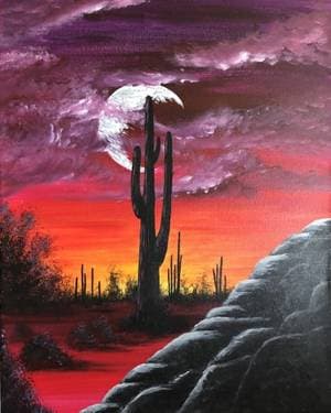 On A Dark Desert Highway - Paint Nite event in Mesa, AZ