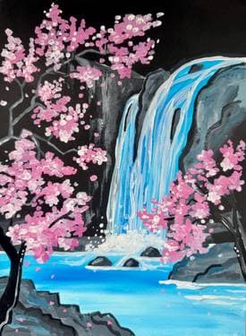 The Cherry Blossom Waterfall - Paint Nite event in Toronto, ON