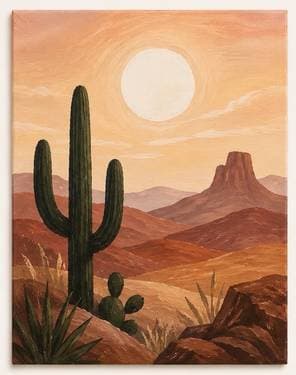 Desert Sunset Landscape - Paint Nite event in Napa, CA
