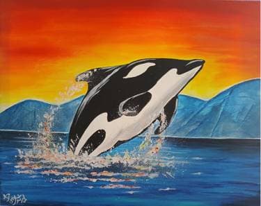 Orca Whale Breach - Paint Nite event in Oshawa, ON
