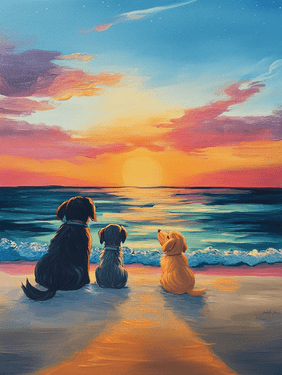 Pawprints in the Summer Sand - Paint Nite event in Levittown, NY