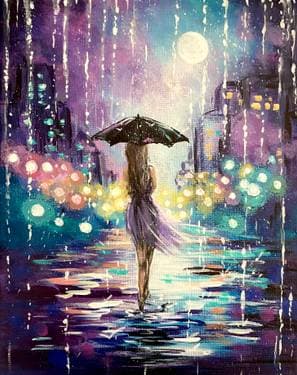 Walking in the Rain Abstract with Joyce (Of Art!!) Team Creative Magic