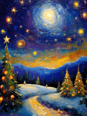 Holiday Glow Landscape, 11/30/26 — Painting
