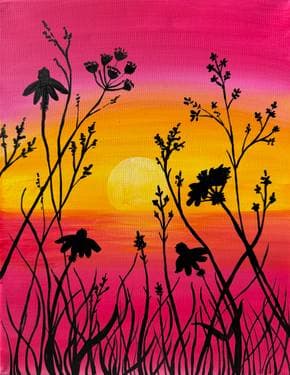 Wildflower Golden Glow - Paint Nite event in Barrie, ON