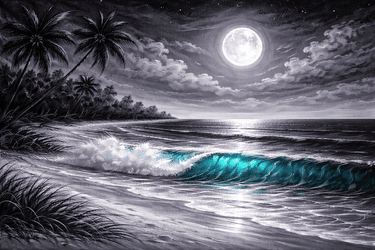 Moonlight Beach, Blue Wave - Paint Nite event in Napa, CA
