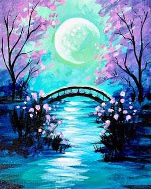 Lavender Moon Bridge — Painting