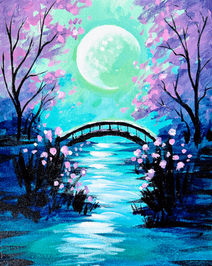 Lavender Moon Bridge - Paint and sip event at Old Spaghetti Factory in Duarte, CA - PaintNite.com