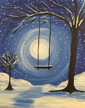 Whimsical Winter - Paint Nite event in Sonoma, CA