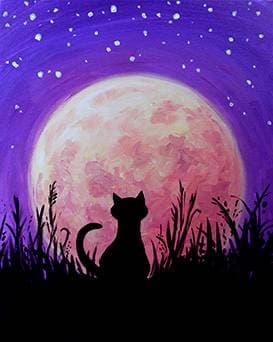 Harvest Moon Kitty - Paint Nite event in Edmonton, AB