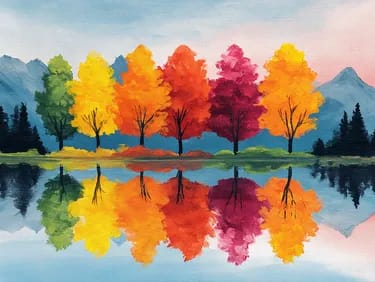Colorful Fall Trees — Painting