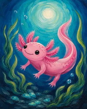Axolotl After Dark at Mountain Mike's in Napa — Painting