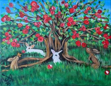 A Bunderful Afternoon in Bunny Hollow Orchard — Painting