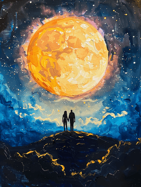 Under The Same Moon - Paint Nite event in Levittown, NY