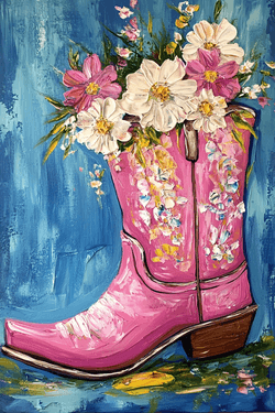 Cowgirl Floral Bouquet - Paint and sip event at Warm Belly Farm and Garden Center in Cottage Grove , WI - PaintNite.com