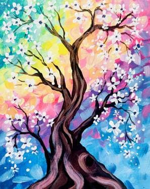 Rainbow Tree of Life - Paint Nite event in Murray , UT