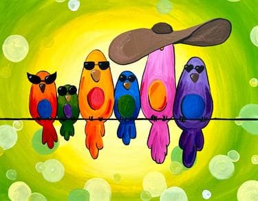 Summer Birds - Paint Nite event in Edmonton, AB