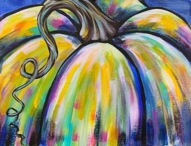 Paint Nite: Vibrant Autumn Pumpkin — Painting