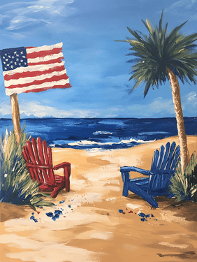 America the Beautiful - Paint Nite event in Encino, CA