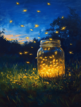 Summer Nights Fireflies in Mason Jar - Paint Nite event in Mississauga, ON
