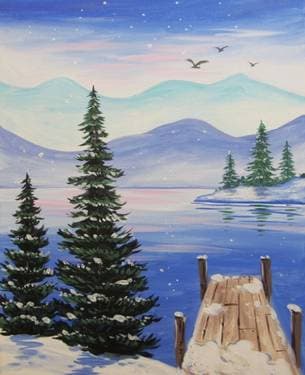 Winter At The Dock - Paint Nite event in Barrie, ON