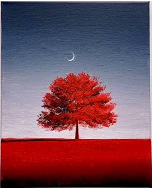 Red tree under the moon - Paint Nite event in Salt Lake City, UT