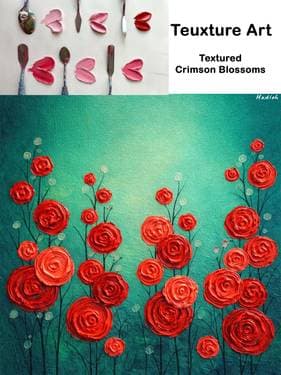 Textured Crimson Blossoms - Paint Nite event in Saint-Jean-sur-Richelieu, QC