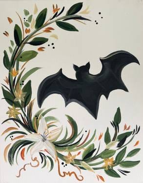 Paint Nite: Beautiful Boho Halloween Bat — Painting