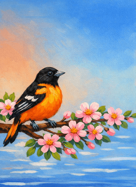 Baltimore bird blossom - Paint Nite event in BALTIMORE, MD