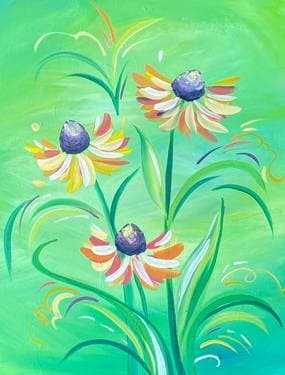 Coneflower Flourish - Paint Nite event in Sacramento, CA