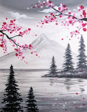 Winter Blossom Lookout - Paint Nite event in Brampton, ON