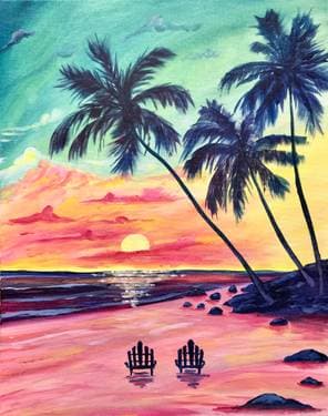 Vintage Beach Love - Paint Nite event in Northridge, CA