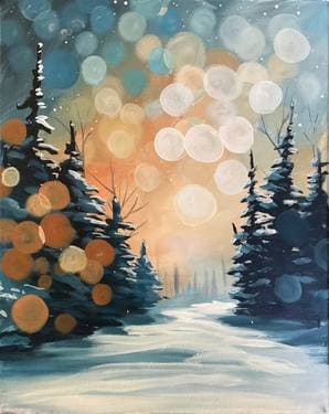 Winter Effervescence - Paint Nite event in Calgary, AB
