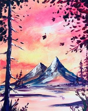 Falling into Winter - Paint Nite event in Calgary, AB