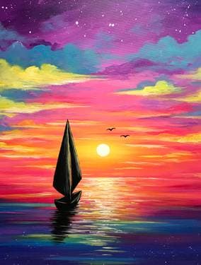Bright Sunset Sails - Paint Nite event in MISSISSAUGA, ON