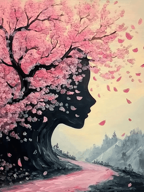 Devine Woman Cherry Blossom - Paint Nite event in BLOOMINGTON, IL