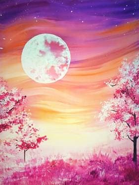 Cherry Blossom Moon - Paint Nite event in Calgary, AB