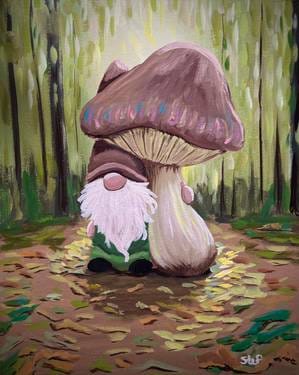 Gnome Beneath the Toadstool — Painting
