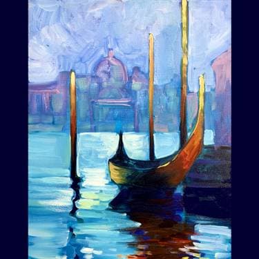 Claude Monet - Gondola in Venice - Paint Nite event in Winnipeg, MB