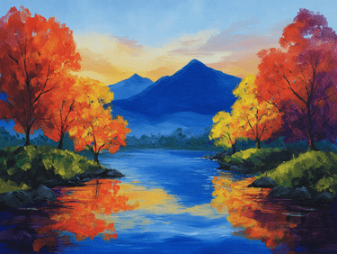 Autumn River Mountain Getaway - Paint Nite event in Bayport, NY