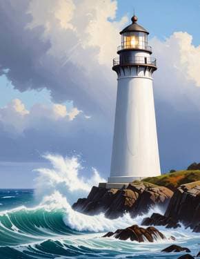 Waves Crashing at the Lighthouse - Paint Nite event in Richmond Hill, ON